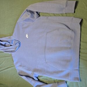 Nike Blue Pullover Hoodie with Soft Fleece and Relaxed Fit